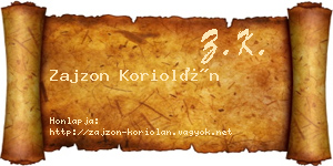 Zajzon Koriolán névjegykártya